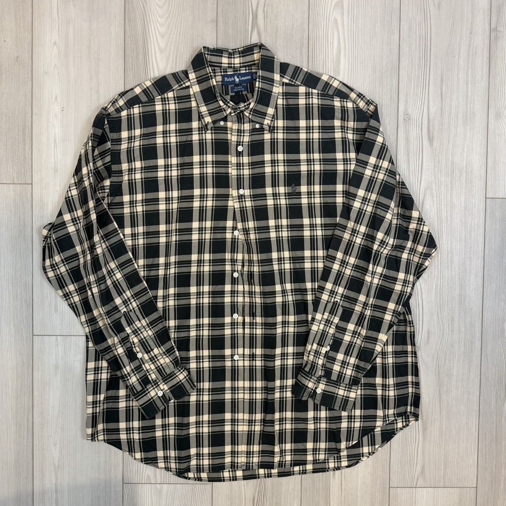 Ralph Lauren Men's XL Plaid Cotton Blake Button Down Shirt Embroidered Pony Logo